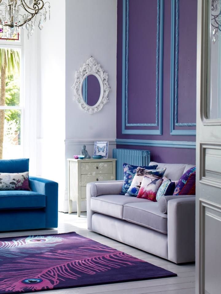purple and blue interior decoration ideas